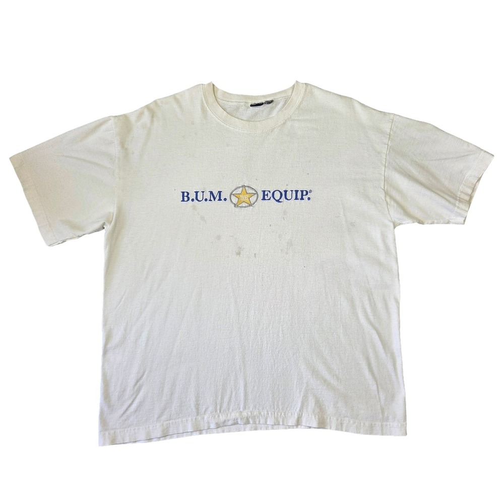 Vtg 90s BUM Equipment Shirt Mens‎ L Thrashed 2000s Retro Grunge Punk Streetwear